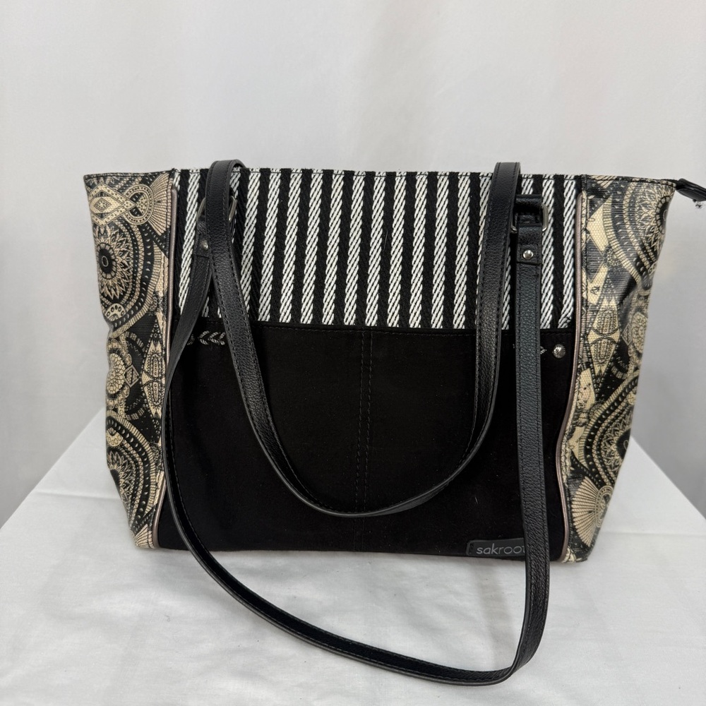 Sakroots Black and Cream Tote Bag